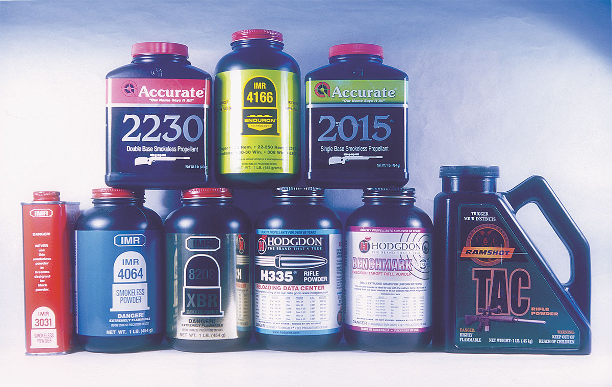 Nine powders were used in 6mm Remington International load development.